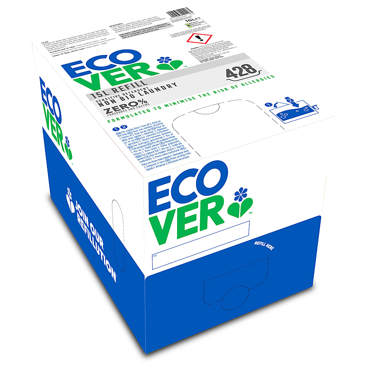 Buy Ecover ZERO Concentrated Laundry Liquid 15L Refill Official Site